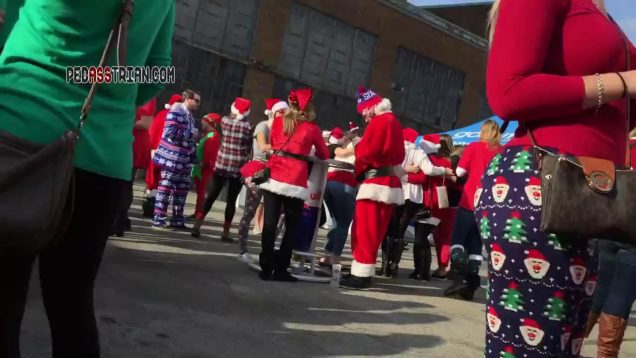 456 santa blue pattern leggings