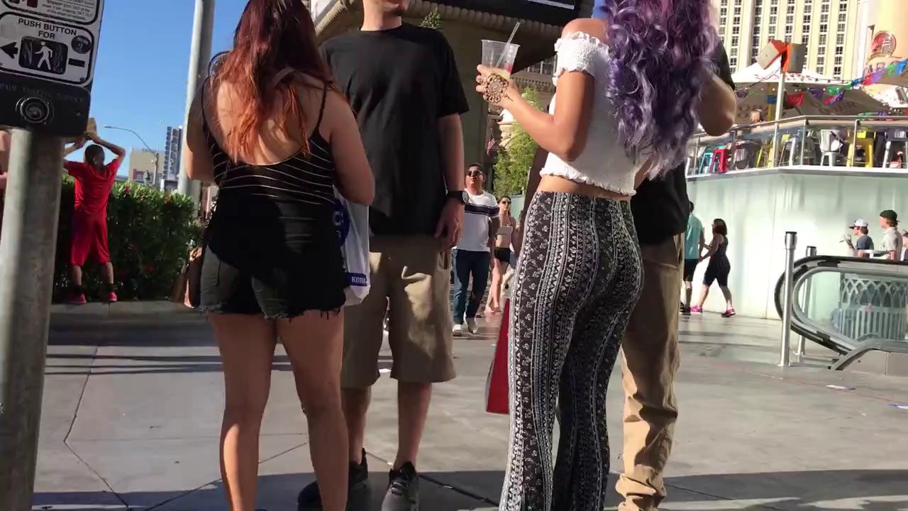 Watch 0002 leggings booty jiggle candid walking hidden cam follow street unaware asian sexy at Voyeurex