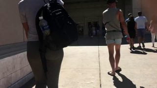 0003 tight grey yoga pants booty culo grande blonde butt arse big candid video hd